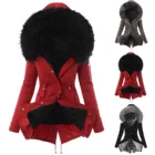 Лидер продаж, модное женское пальто с капюшоном из искусственного меха, Женское пальто с меховой подкладкой, зимние теплые толстые длинные куртки, верхняя одежда с капюшоном
