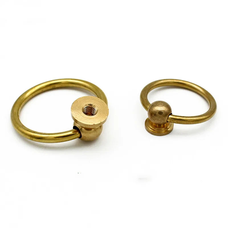 Античное кольцо медная ручка круглая одно отверстие маленькая для шкафа ящика