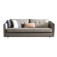 light luxury italian leather small family sofa modern simple living room designer morandi color furniture