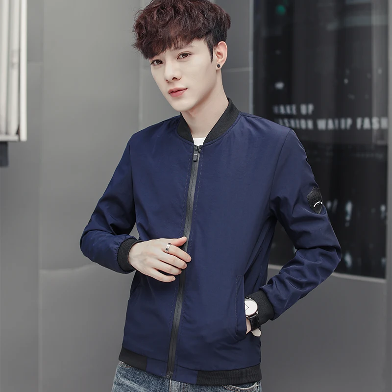 

Free Shipping2018 Men Spring Jackets and Coats Strip Jaqueta Masculina Male Casual Fashion Slim Fitted Zipper Jackets Men