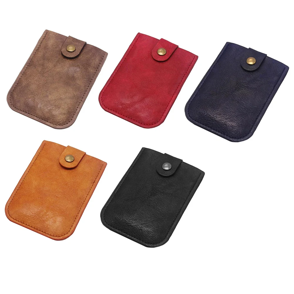 

Portable Wallets Pulling-out PU Leather Card Holder Multi Card Slot Multifunction Button Closure Wallet 10.1x7.2x0.8cm