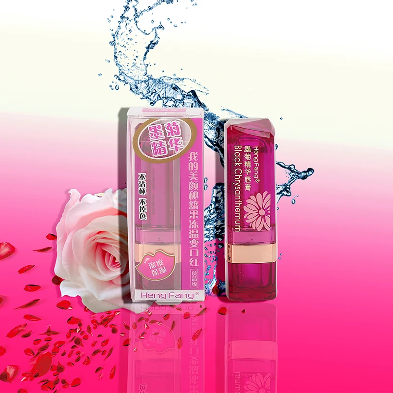 

1Pc Crystal Jelly Lip Balm Lipstick Flower Temperature Color Changing Lip Balm Gloss Transparent Long Lasting Moisturizer