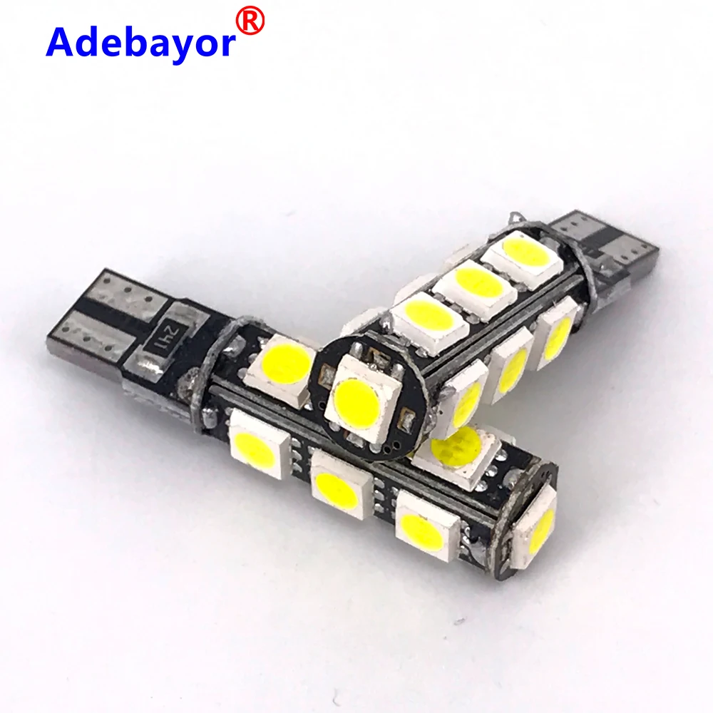 50 шт. T10 13 SMD 5050 Светодиодные лампы CANBUS без ошибок интерьер автомобиля 194 W5W led
