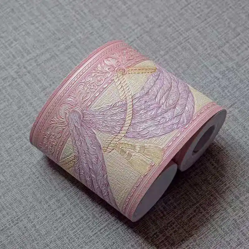 pink purple curtain DIY Emboss стикер на стену s виниловый водонепроницаемый домашний декор самоклеющиеся обои для ног линия талии стикер украшения кухни - Цвет: pink purple curtain