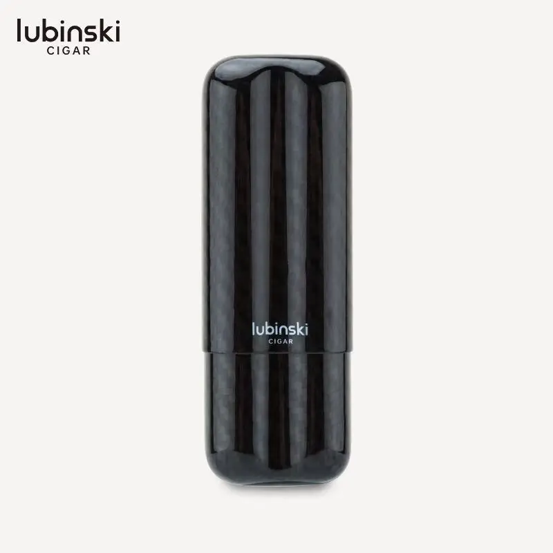 LUBINSKI элегантный держатель для сигар из углеродного волокна с 2 трубками чехол