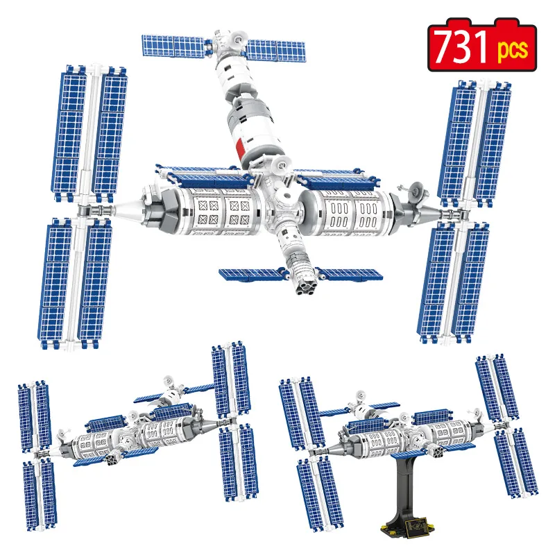 

731 шт., Детский конструктор космическая авиационная станция