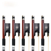 5pcs1set 44 full size violin bow brazilwood bow ebony frog w paris eye inlay strong fast response and well balanced playing