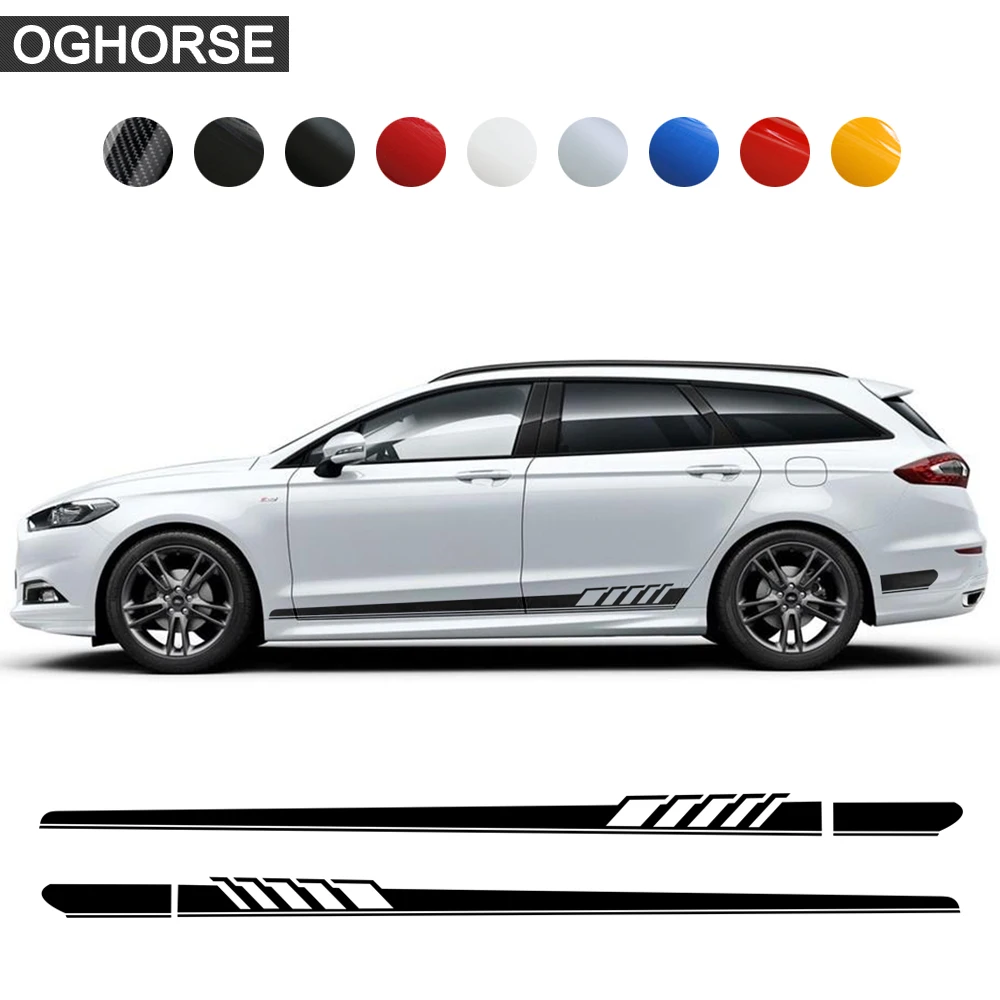 

2Pcs Edition 1 Styling 5D Carbon Fiber Vinyl Side Stripes Skirt Sticker Decal for Ford Mondeo MK3 MK4 MK5 Fusion Accessories