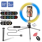 Кольцевой светодиодный светильник, 10 дюймов, кольцевой светильник для фотосъемки, Селфи, со штативом, для смартфона, Youtube, макияжа, видео, студийной лампы