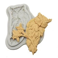 leaf owl silicone cake mold birthday party decorating autumn mould leaves fondant tools candy clay chocolate gumpaste mould