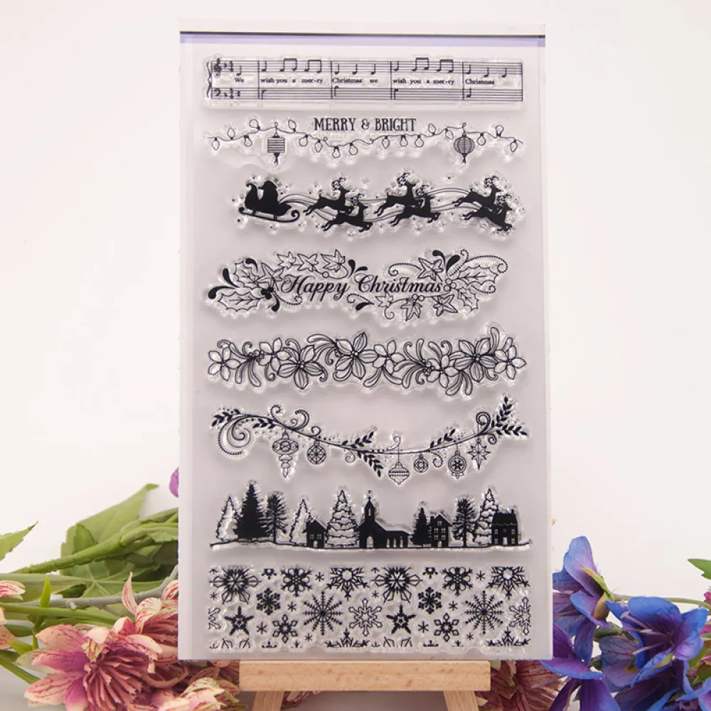 

Christmas Note Pendant Tree Snowflake Clear Stamps Scrapbooking DIY Photo Cards Transparent Stamps Handmade Card Stamp