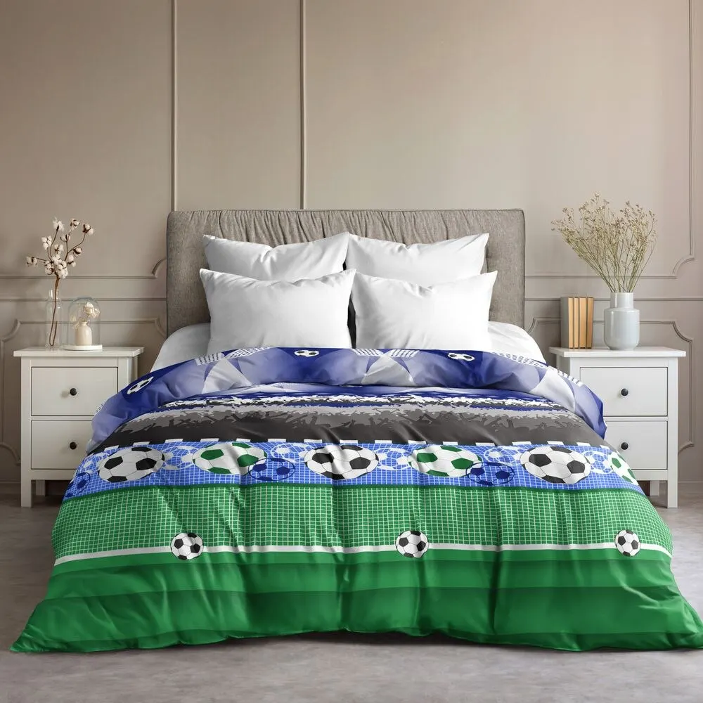 Пододеяльник Ночь Нежна Футбольный фанат 7368-1 Поплин полоса новая | Дом и сад