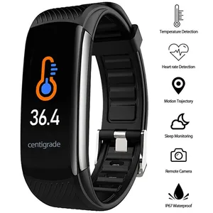 Fitness Bracelet Body Thermometer IP67 Waterproof Smart Bracelet Fitness Tracker Heart Rate Monitor Smart Band Watch Men Women