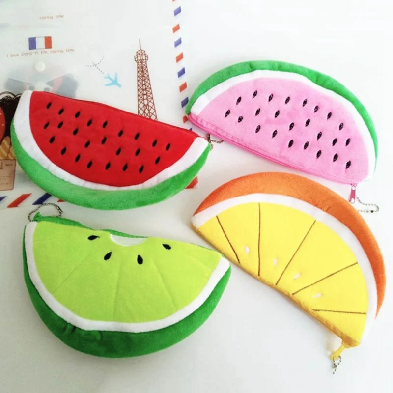 

Creative Coin Purses Fruits Series Watermelon Strawberry Cactus Plush Zero Wallet Women Student Gift Wholesale