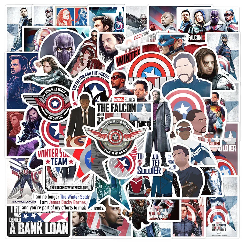 Pegatinas de TV cl&aacute;sicas de The Falcon and the Winter Soldier para coches, mochila de Skate, ordenadores, muebles, 10/30/50 unids/paquete-1