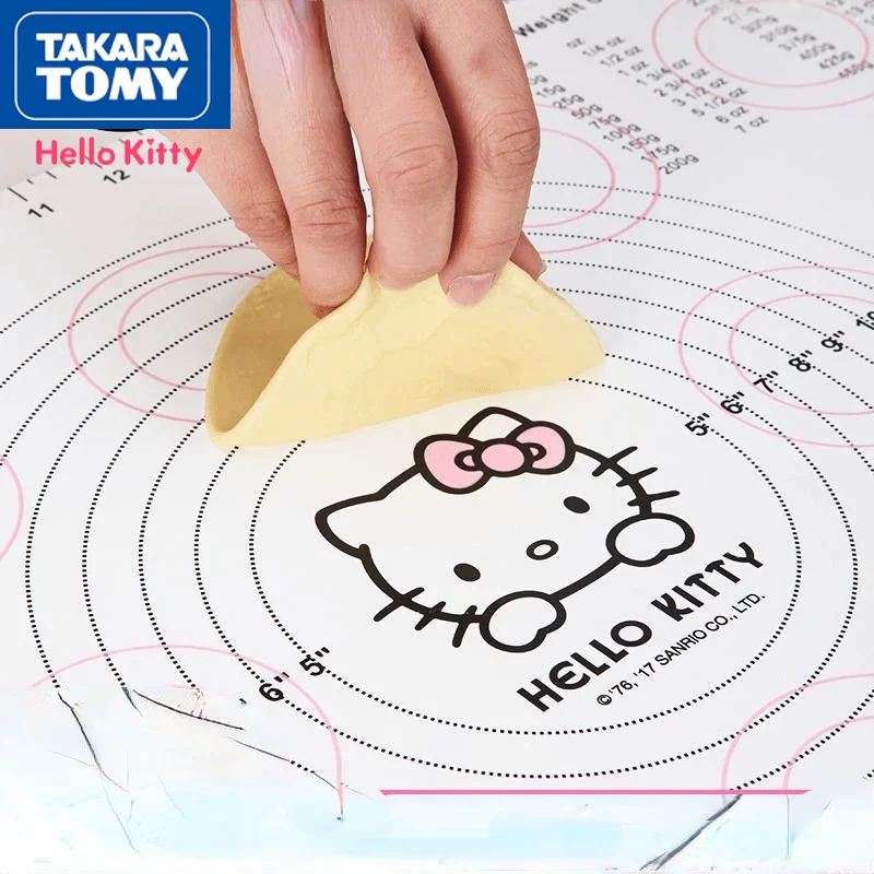 

TAKARA TOMY Cute Cartoon Hello Kitty Home Stirring Pad Tool Baking Kneading Pad Rolling Pad Silicone Safe Food Pad