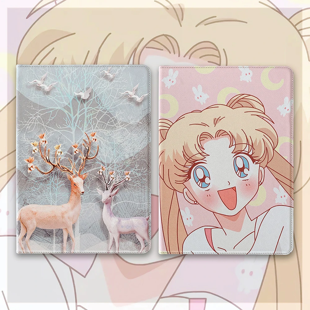 

Soft Cartoon Sailor Moon Deer Protective Case For iPad Air 1 2 3 Mini 4 5 Pro 2017 2018 2019 2020 Cover