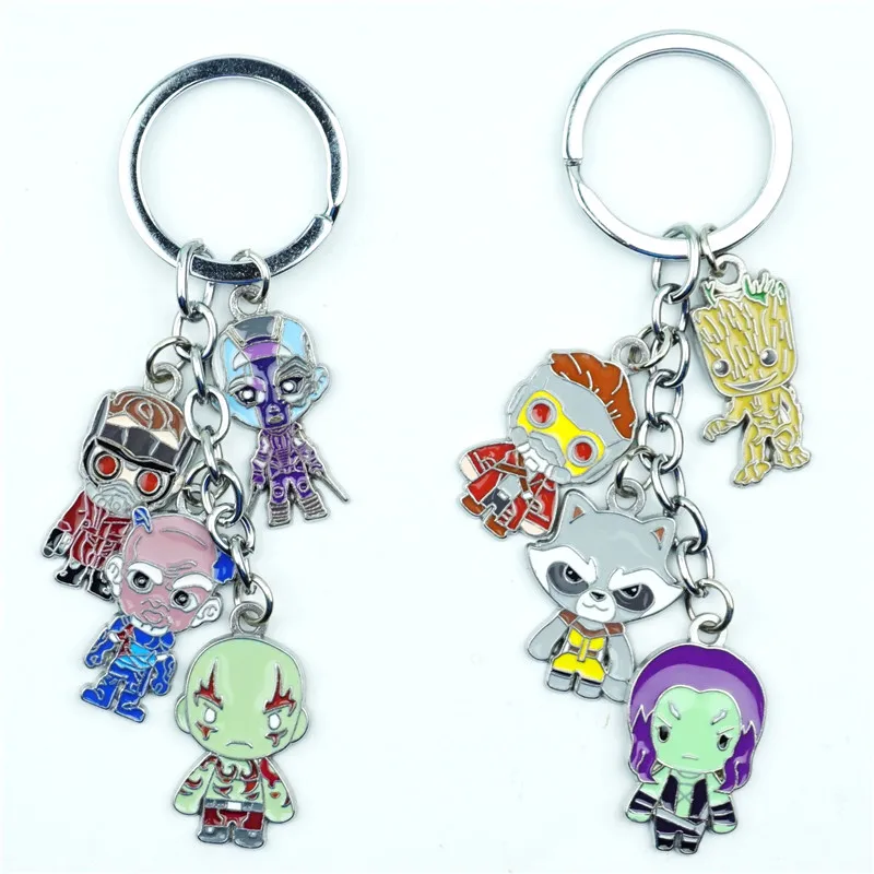 Брелок для ключей стражи Галактики 4 в 1 комплект из брелока с металлической