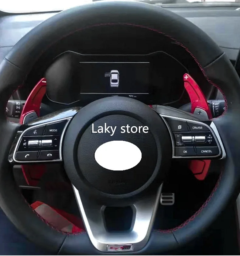 

New Style 100%Genuine Aluminium Alloy Car Steering Wheel Shift Blade Paddle Shifter For KIA K3 K5por KX3 2019-2020 Red