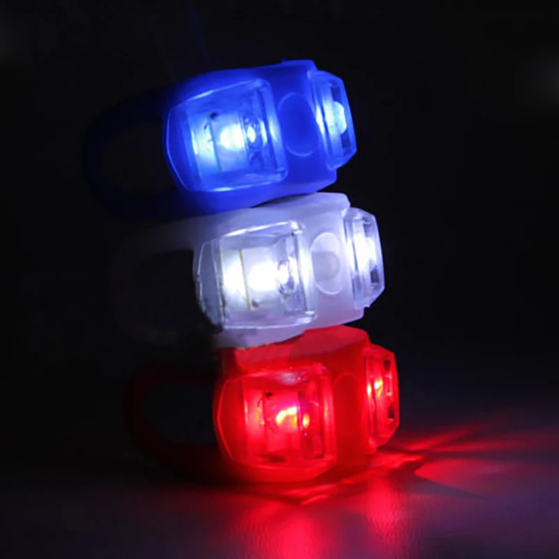 

Universal Bicycle Head Front Rear Light 5 Colors Waterproof Silicone LED Mountain Bike Headlight Flash Warning Lamp With Battery