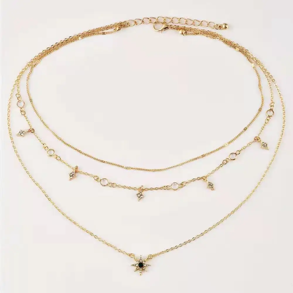 

2021 New Fashion Jewelry Necklace Combination Star Pendant Handmade Necklaces Women A0100