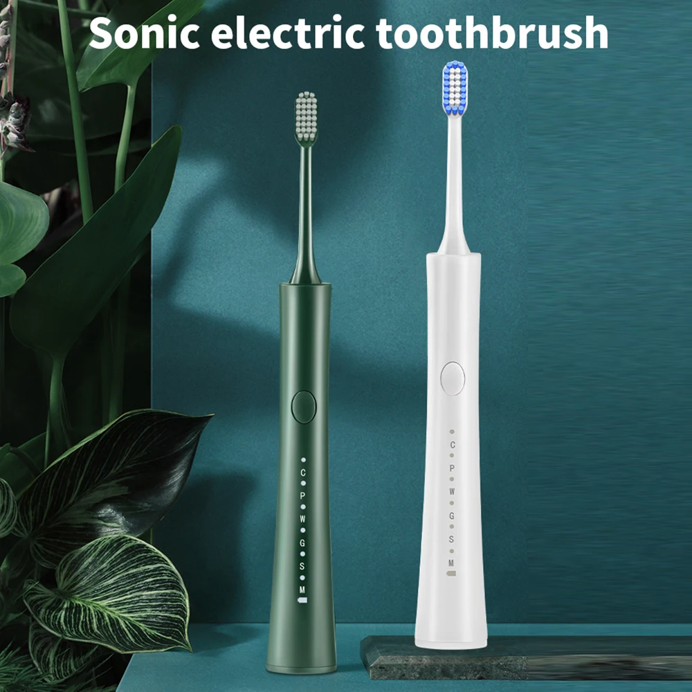 

Electric Toothbrush Household Portable IPX7 Waterproof Adult Ultrasonic Teethbrush Couple USB Charging Replaceable Brush Heads