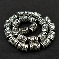 1pcs norse runes beads for jewelry making diy metal crafts runas vikingas jewerly runic letter bead fit charm viking bracelet