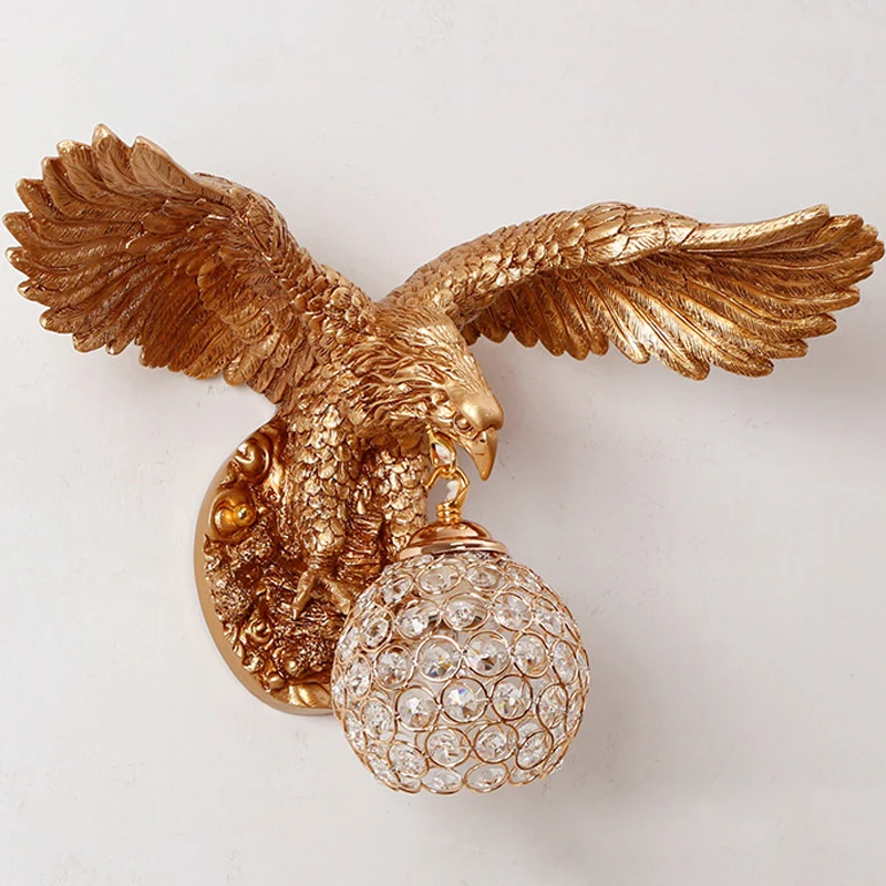 Золотой декоративный Орел настенный светильник креативный Роскошный Домашний
