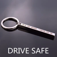 drive safe i love you engraved letter keychain driver safety metal key chain car key holder boyfriend husband gift akm