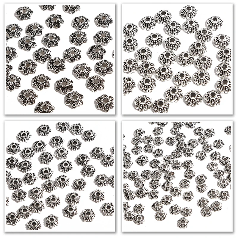 Металлические бусины разделители для рукоделия античное Серебристое украшение