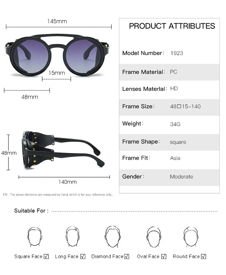 Мужские классические солнцезащитные очки Prouddemon винтажные круглые