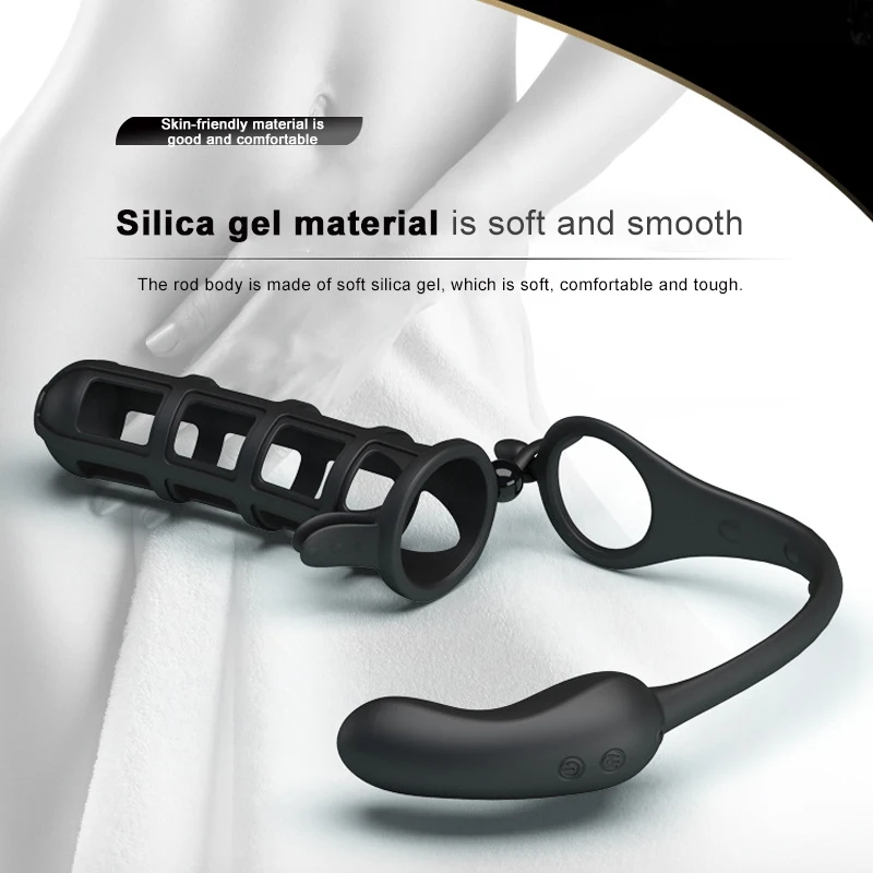 Силиконовый удлинитель для пениса с анальными бусинами Анальная пробка USB