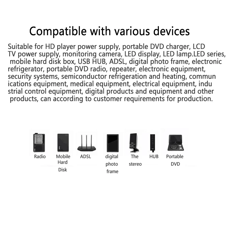 

48W 3-24V 2A 100-240V 50-60Hz Adjustable Adapter with Display Screen of Voltage DC 5.5X2.5/2.1mm Power Supply (EU Plug)