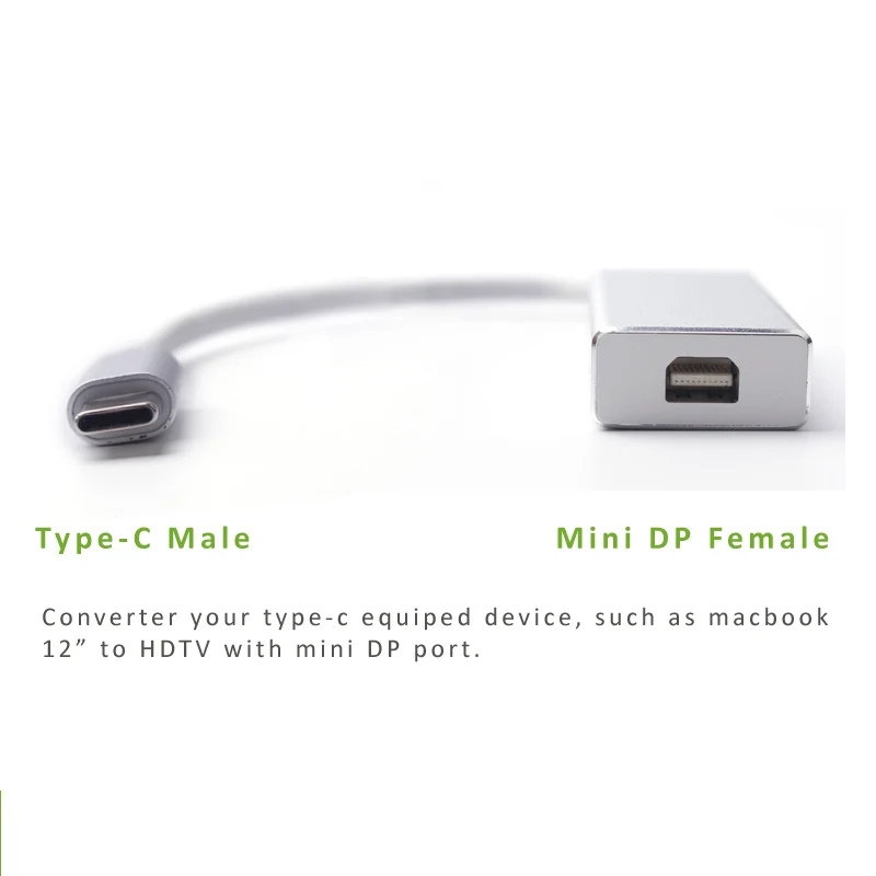 USB Type C к Mini DisplayPort кабель адаптера DP поддержка разрешения 4K для нового Macbook ChromeBook