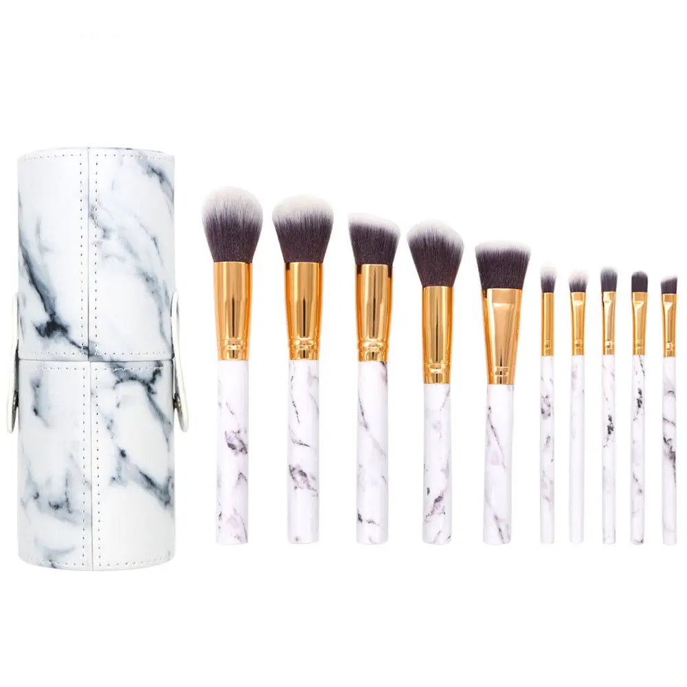 10 шт. мармер Паттен сделать Борстель voor Cosmetische Poeder тональный крем Oogschaduw губ Make up набор kwasten ТАС - Handle Color: 0062-2