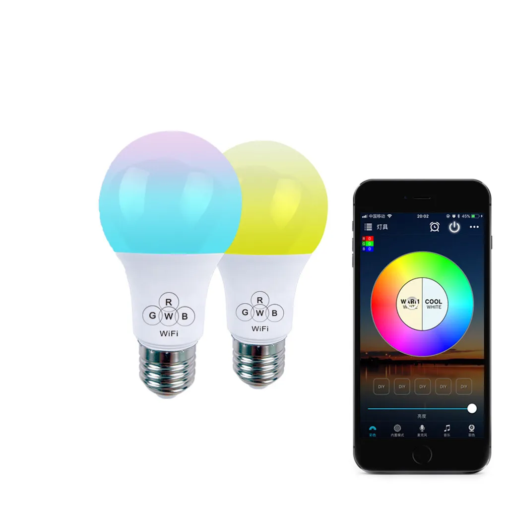 40 # умный Wi-Fi светильник светодиодный RGB Изменение цвета совместим с Amazon Alexa и Google