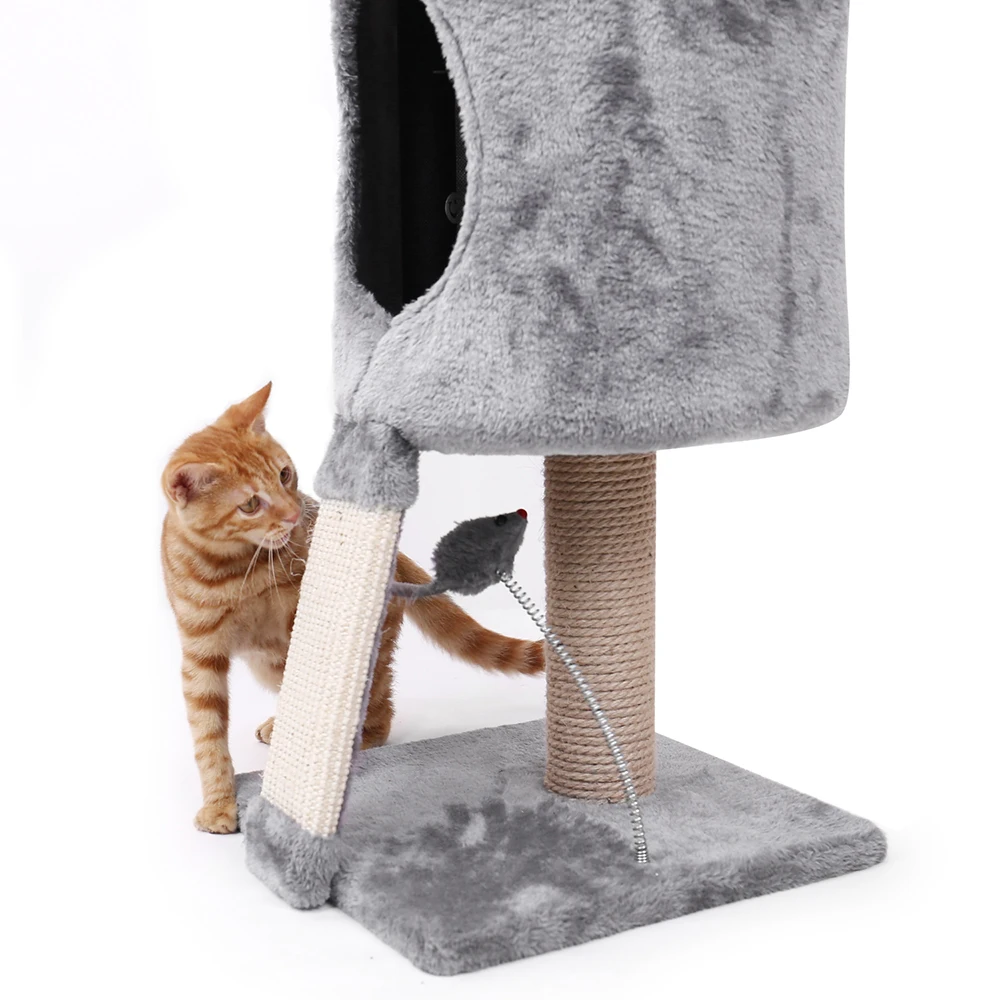 Domestic Delivery Cat Tree Condo House Scratcher Funny Scratching Post Climbing Tree Toy for Cats Kitten Activity Pet House Nest