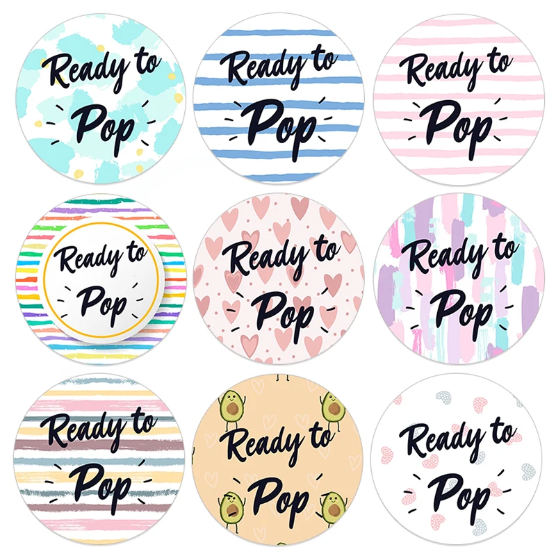 

Ready To Pop Round Stickers Baby Shower Sticker Labels Seal Stickers Gender Reveal Parties Celebration Decorations
