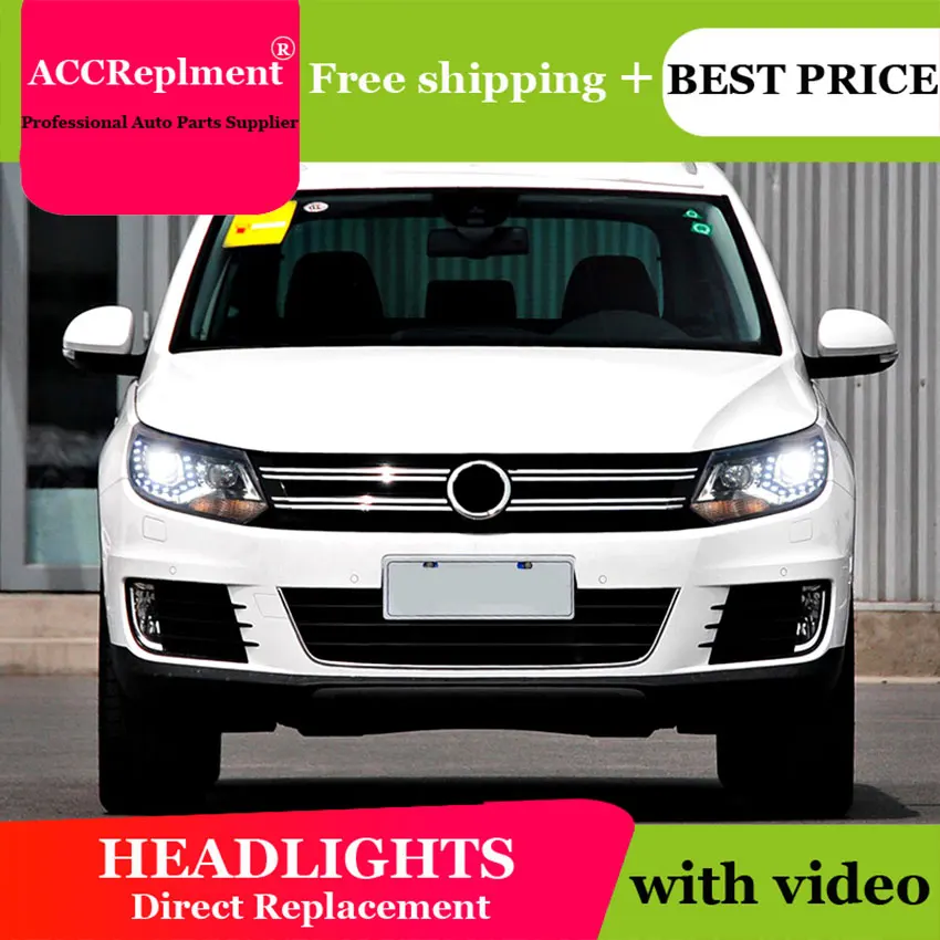 Авто PRO 2012 2017 для vw tiguan фары Тюнинг автомобилей Q5 би ксенон объектив СВЕТОДИОДНЫЙ