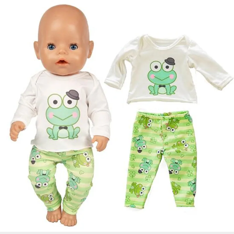 

2022 New Born New Baby Fit 18 inch 43cm Doll Clothes Accessories Frog Crocodile Clothes For Baby Birthday Gift