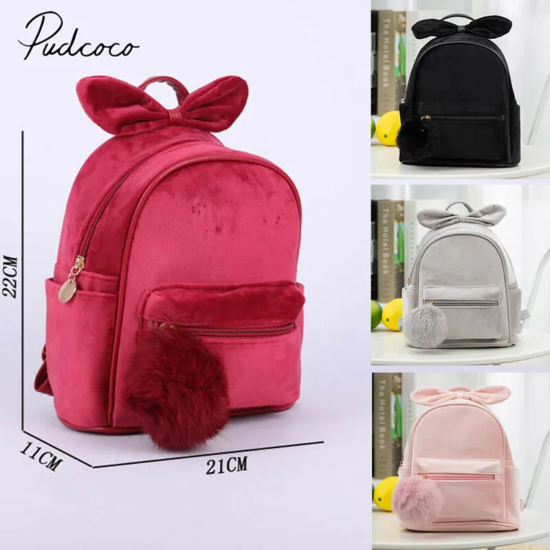 Детский рюкзак с бантом на плече плюшевый шар аксессуары для детского сада