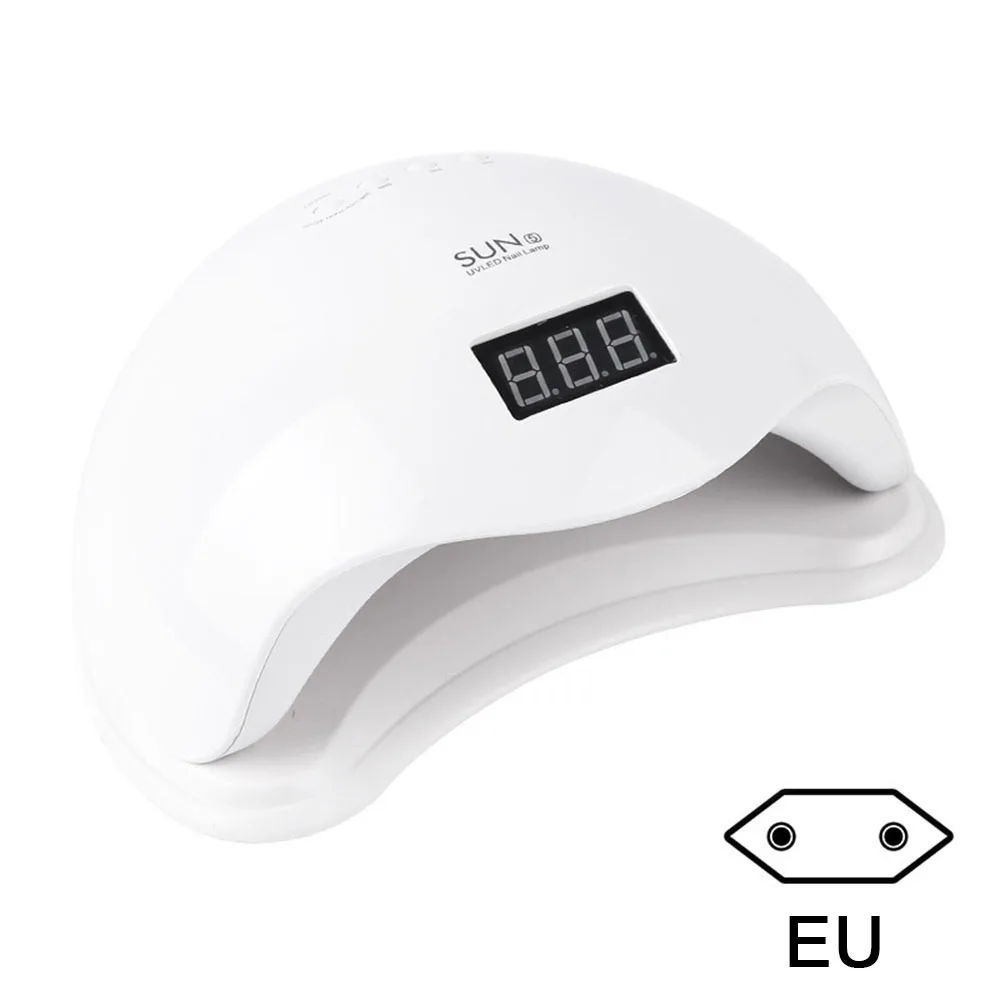 EU-48W Светодиодный светильник SUN 5 X Plus 48 Вт, лампа для ногтей, ЖК-дисплей, светодиодный светильник для маникюра, Гель-лак, автоматический таймер, УФ-датчик для салона - Цвет: EU-48W