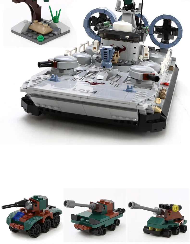 Конструктор Военные морские копы ховеркрафт блоки 928 деталей конструктор