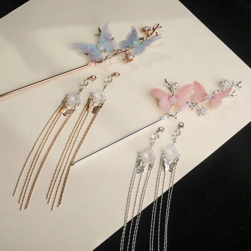 Супер неувядающие аксессуары: заколка Сковорода шаг бахромы Вибрирующая Шпилька