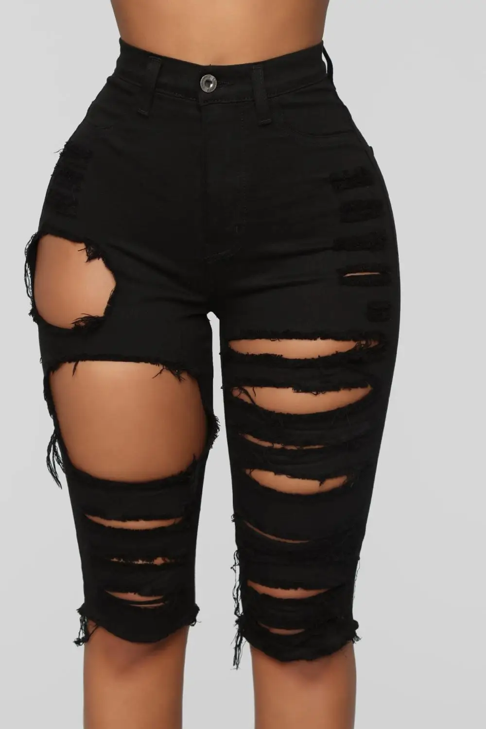 

Женские рваные джинсы с высокой талией, черные обтягивающие джинсы из стрейча, повседневная одежда, на лето, в наличии размеры от 2 до 8, 2019