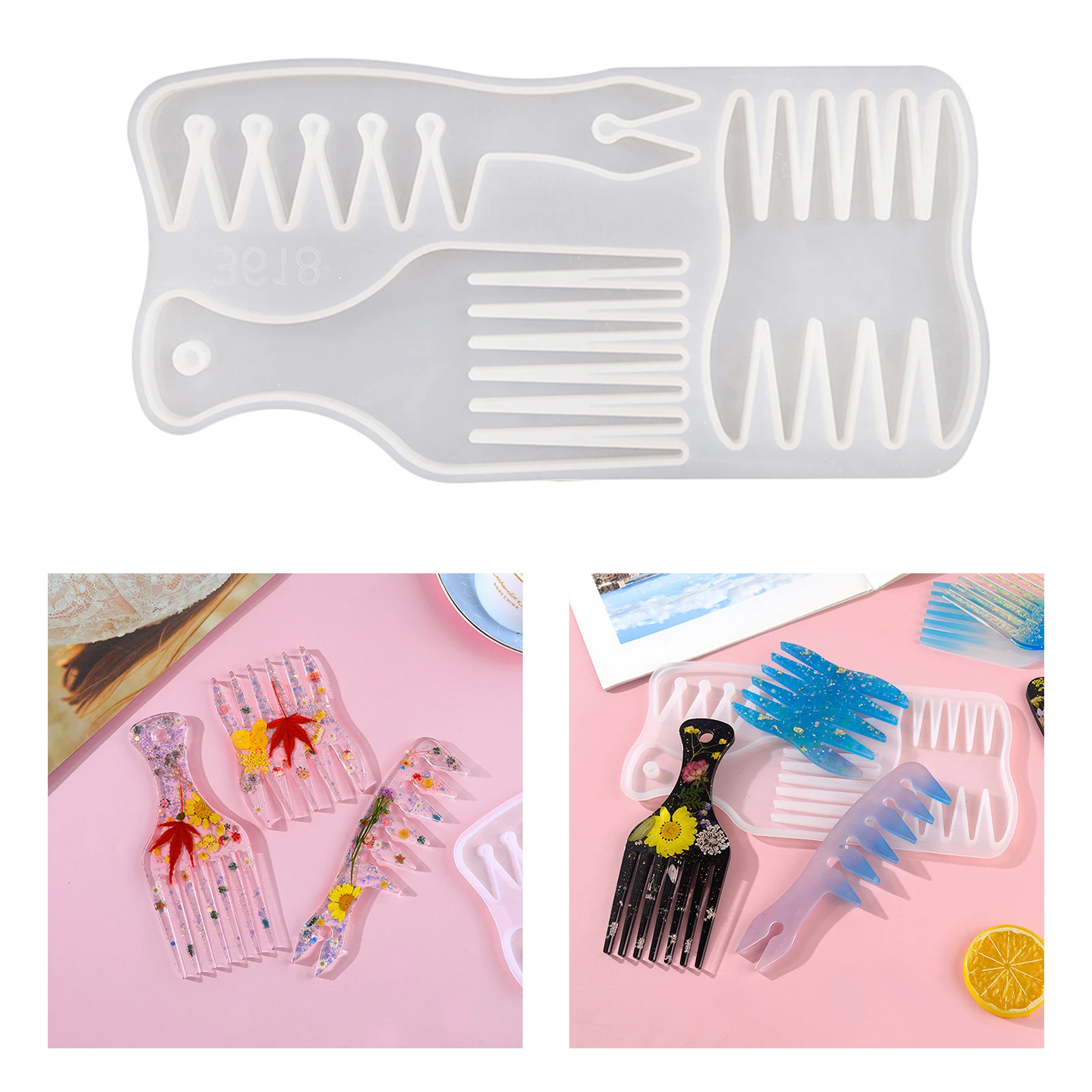 

Creative Clear Silicone Hair Pick Mold Comb Mold Hairdressing Crafts Art Epoxy Resin Casting Moulds Gifts Decoration Accessories