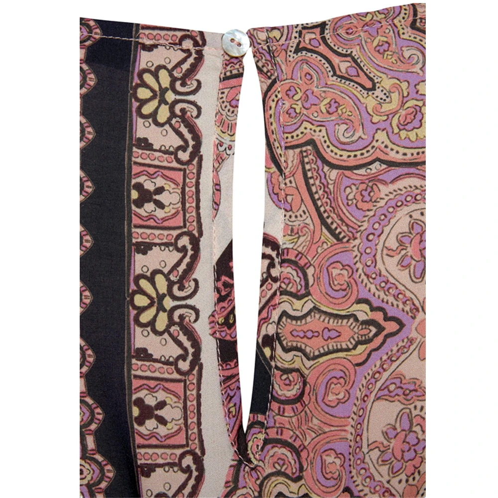 Платье женское с принтом пейсли Пляжное мини-платье круглым вырезом и широкими