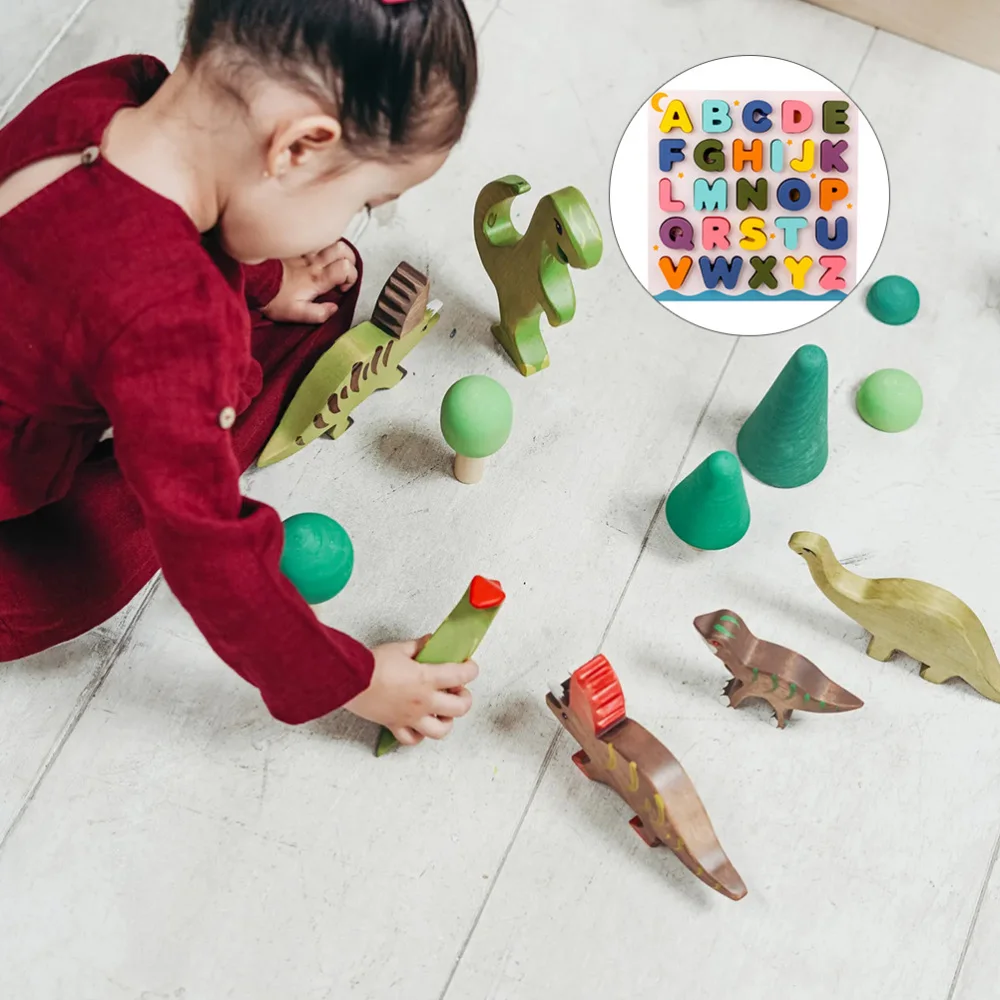 

1 Set Wooden Cognitive Mosaic Building Blocks Early Education Kids Plaything