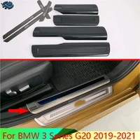 For BMW 3 Series G20 2019-2021 Stainless Steel Inner Inside Door Sill Panel Scuff Plate Kick Step Trim Cover Protector
