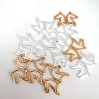 hzew 50pcs couple horse charm two horse two colors gold and silver color pendant for women